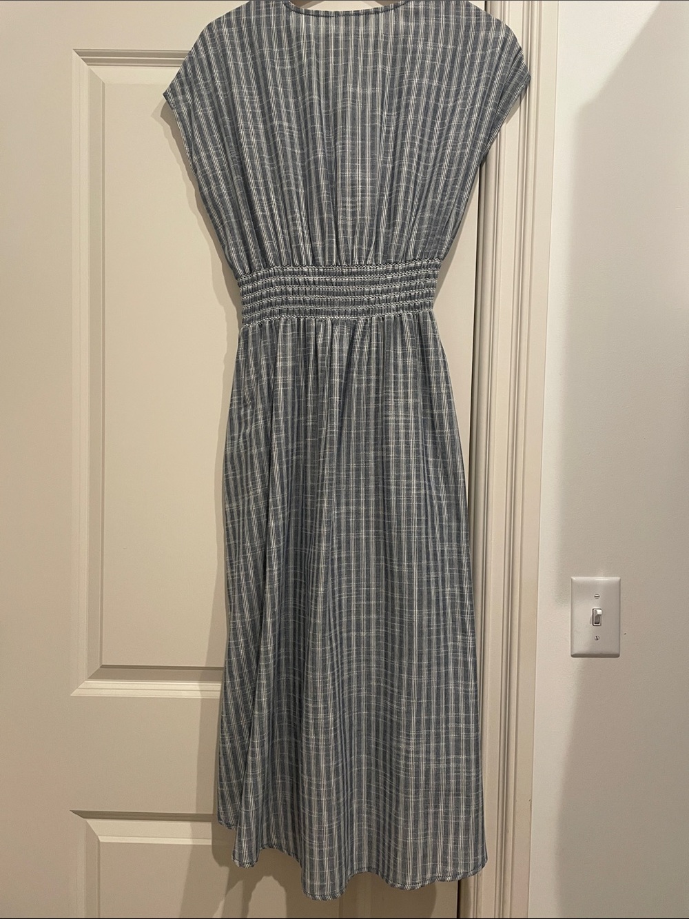 Max Studio Blue and White Striped Midi Dress - Picture 3 of 3
